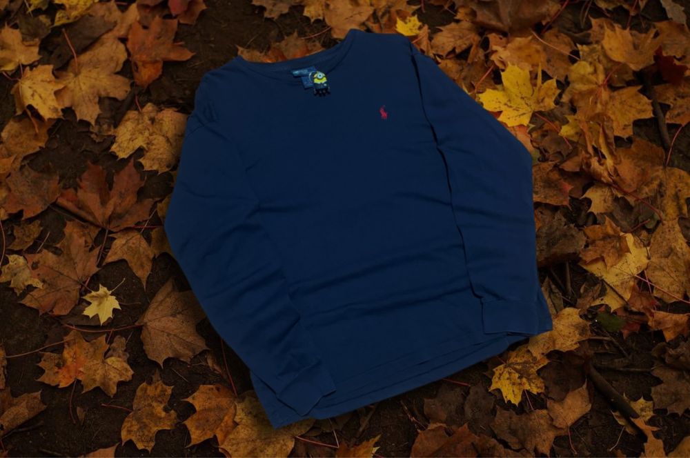 Темно-синій вінтажний лонгслів Polo Ralph Lauren / M
