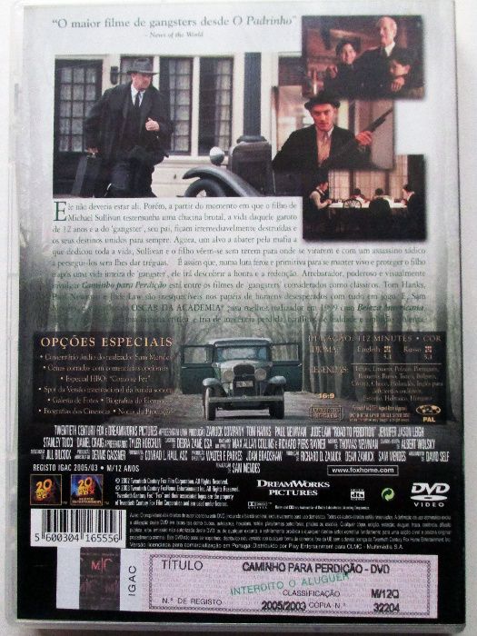 DVD - Caminho para a Perdição, com Paul Newman, Tom Hanks