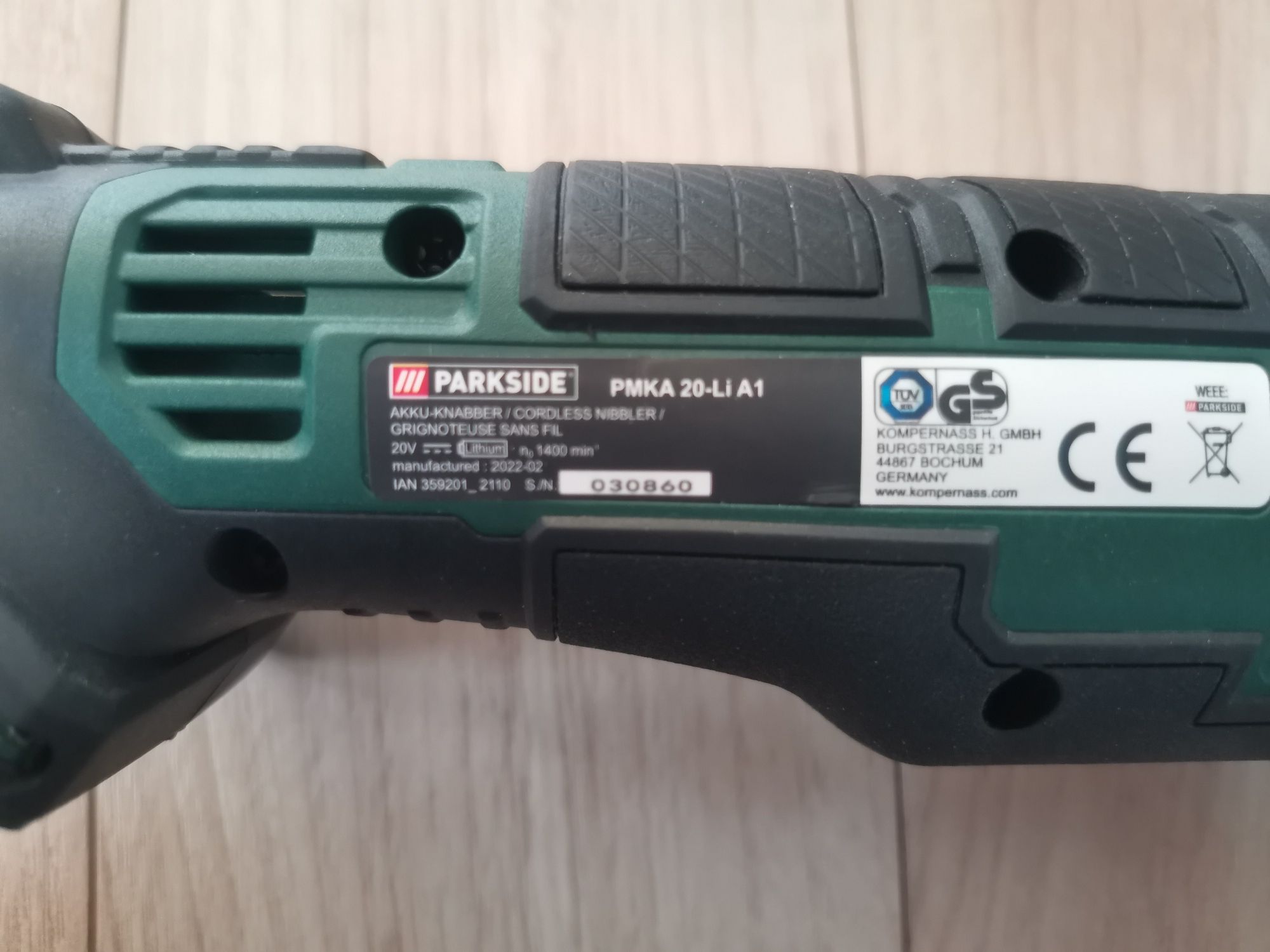 PARKSIDE®Akumulatorowe nożyce skokowe do cięcia blachy PMKA 20 - Li A1