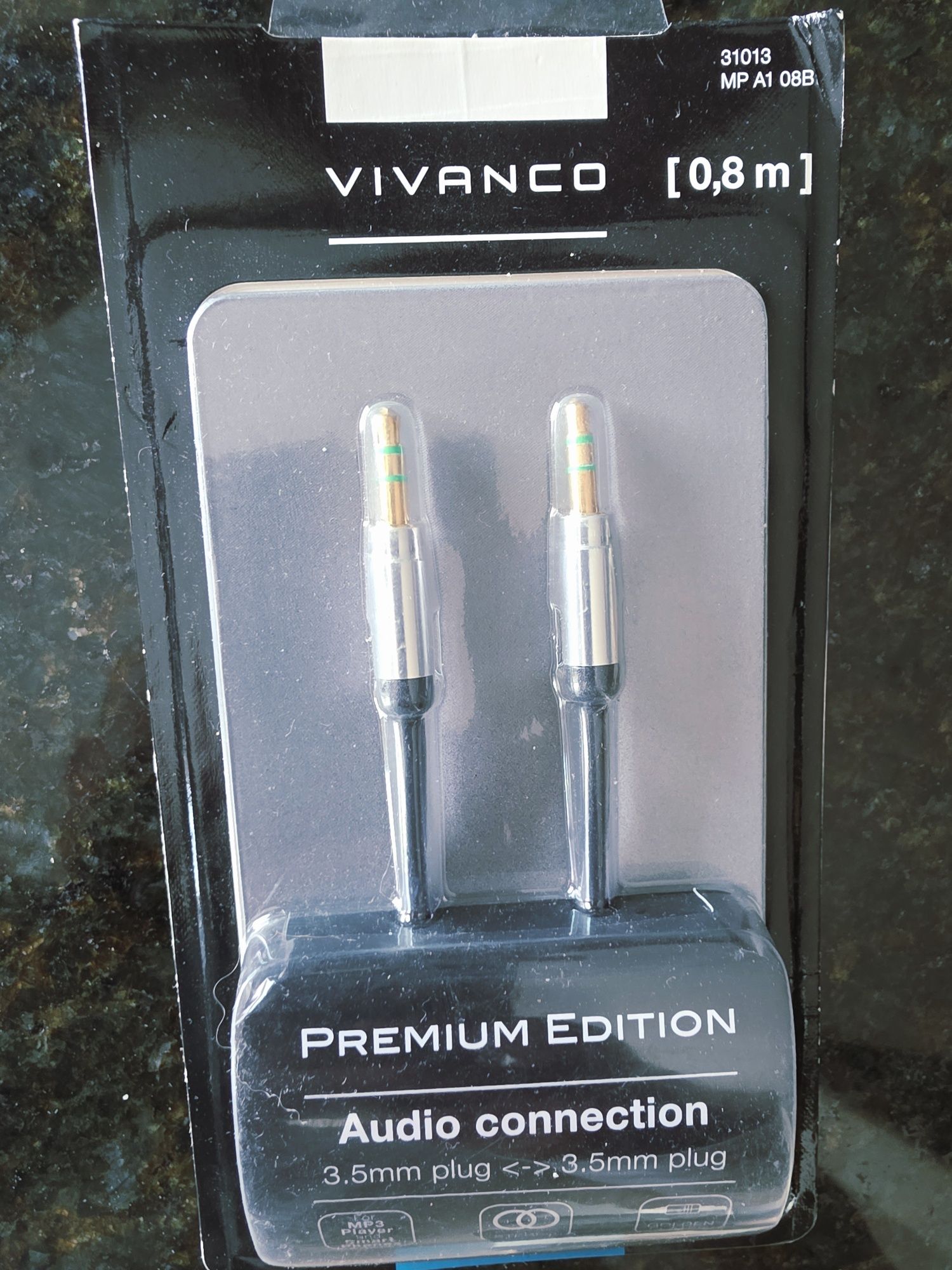 cabo de áudio Vivanco "Premium Edition" com ligação de 3.5mm macho par