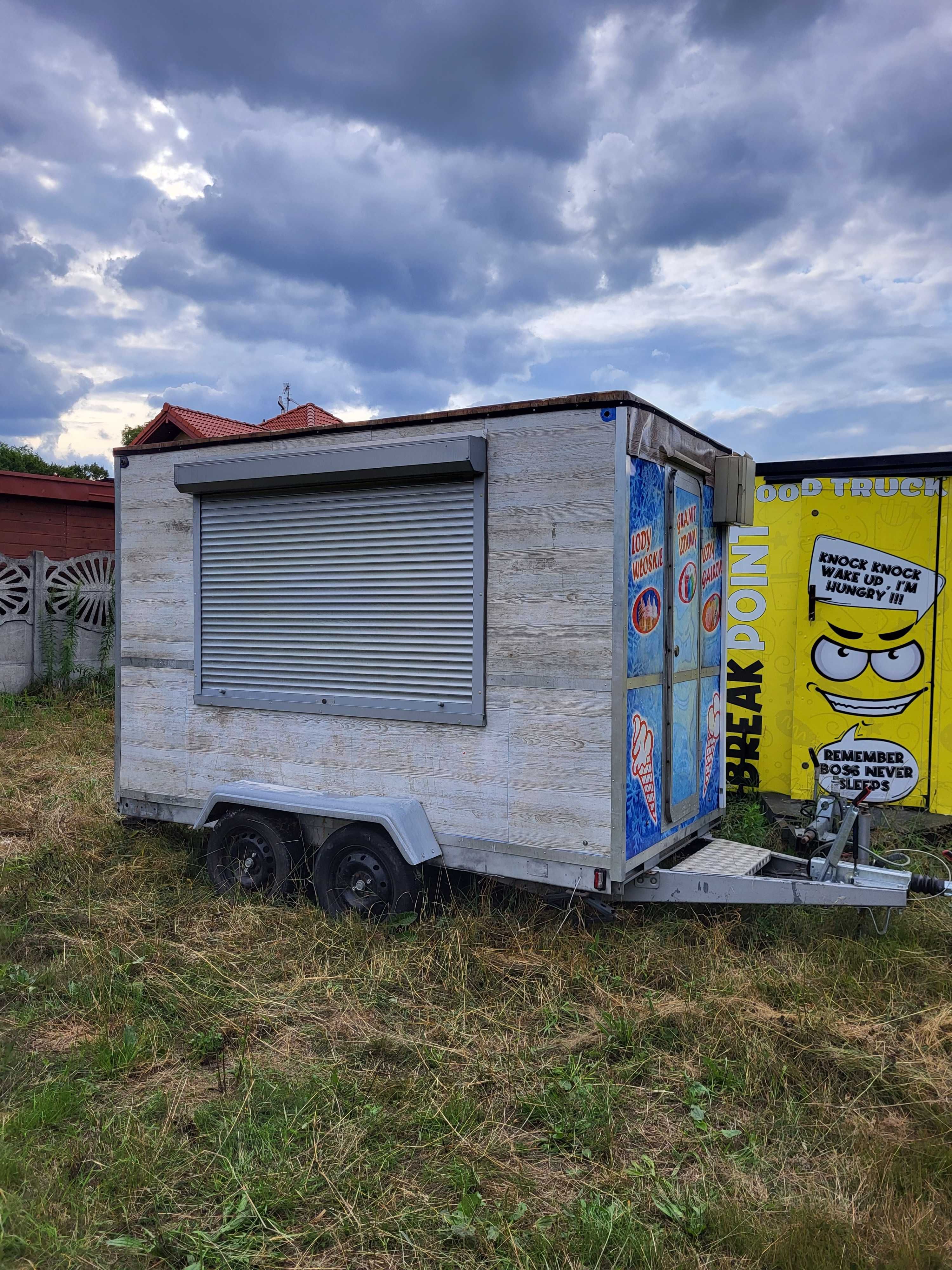 Przyczepa gastronomiczna - lody, gofry - odbior sanepid - Niewiadow