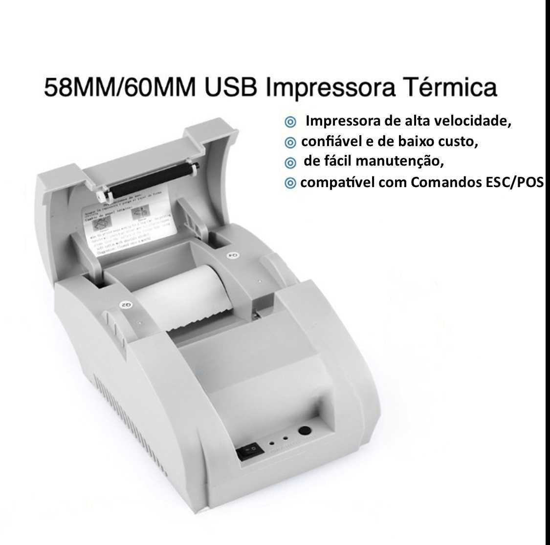 Impressora Térmica: USB, QRCode, 57-60mm - ZJiang ZJ-5890K