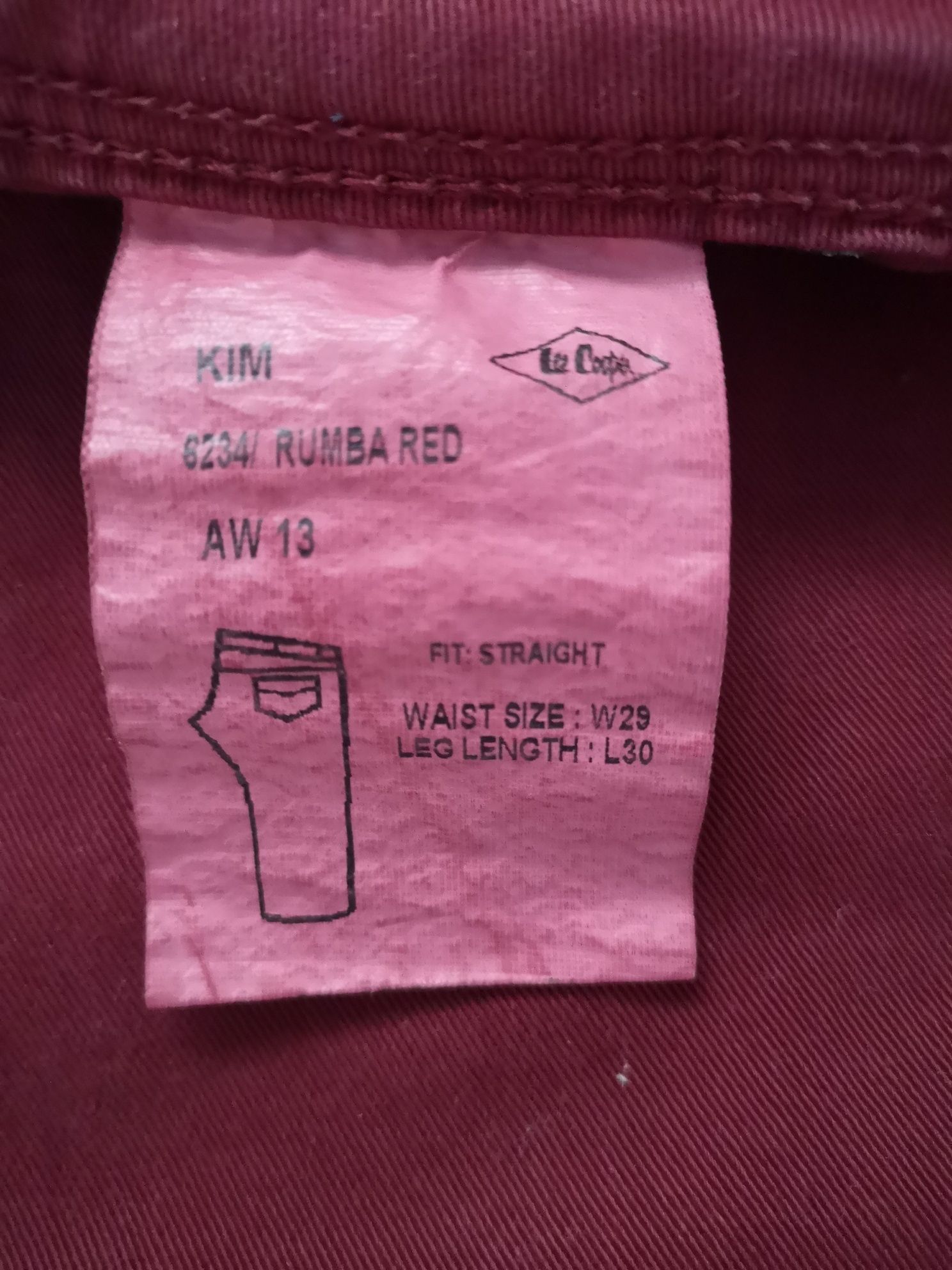 Spodnie bordowe Lee Cooper W29L30