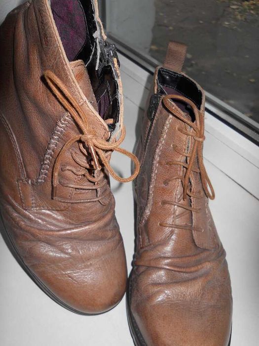 Женские кожанные ботинки р. 41 стелька 26-26.5