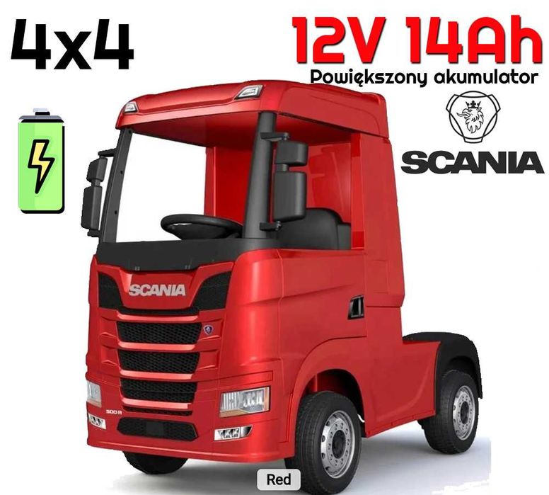 TIR dla dzieci SCANIA 4x4 na akumulator + PILOT MP3 ciężarówka