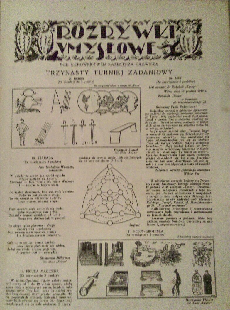 "TĘCZA"nr4/1930r czasopisma prasa międzywojenna unikat