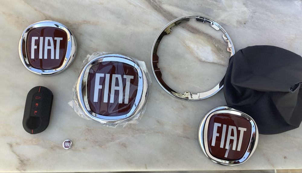 Fiat 500 centros jantes simbolo capo mala capa chave simbolo fole