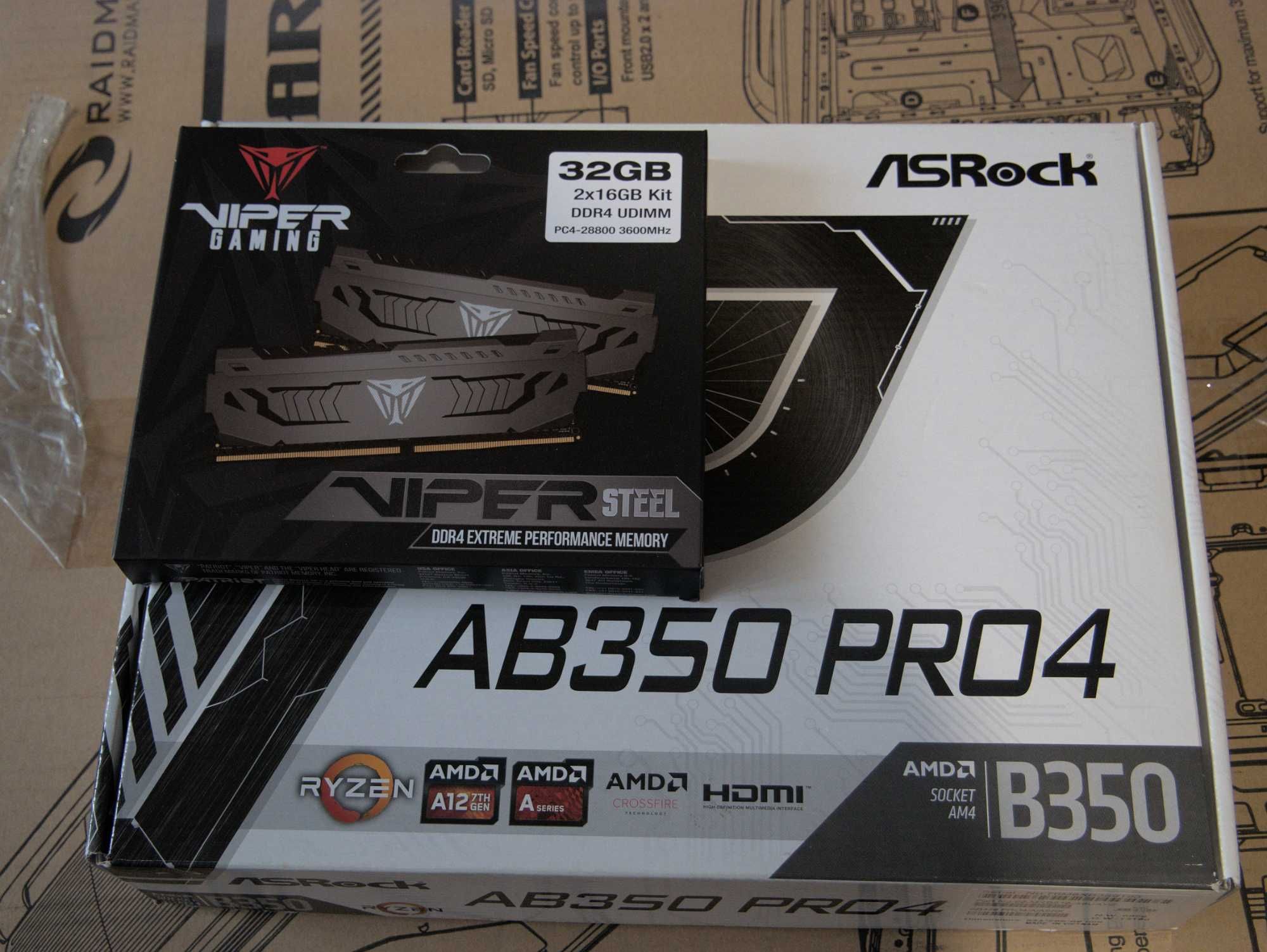ПК збірка ASRock AB350, Ryzen 1600, MSI GTX1060 6Gb, DDR4 32