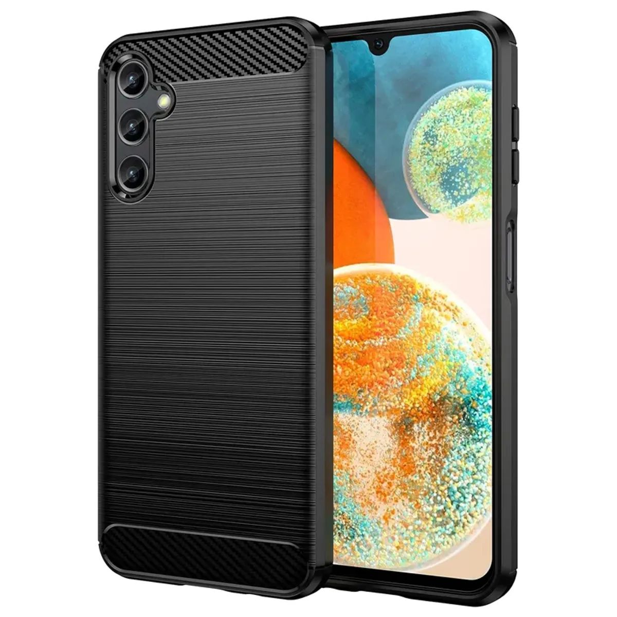 Carbon Case Etui Samsung Galaxy A14 5G Elastyczny Silikonowy Karbonowy