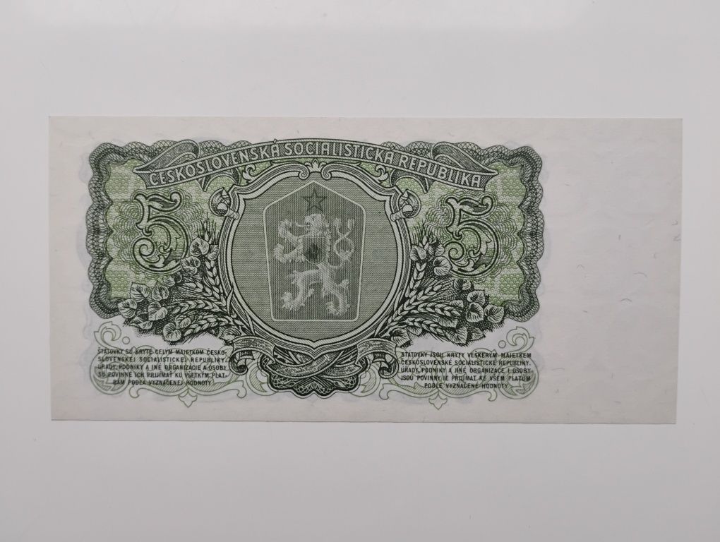 Banknot Czechosłowacja - 5 koron z 1961 r