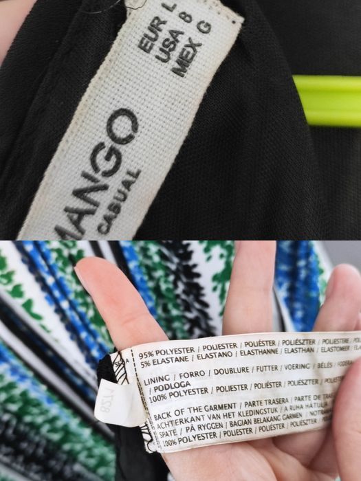 Długa czarno-kolorowa sukienka Mango L