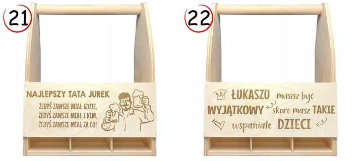 Prezent Dla Taty Na Dzień Ojca Nosidło Skrzynka Drewniana Piwo Z Grawe