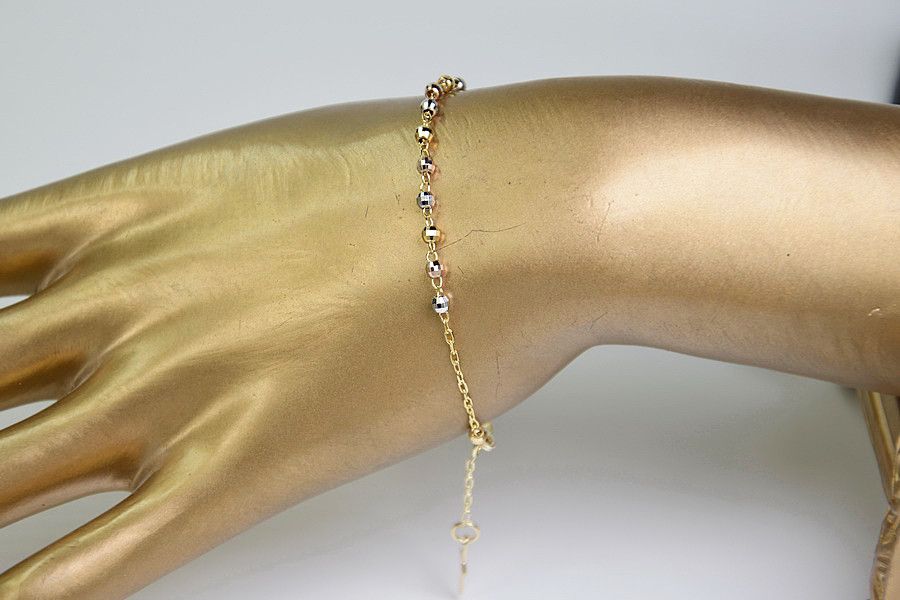 Złota bransoletka różaniec "Dolce Gab" 14k diament rbc001ywr Gdańsk