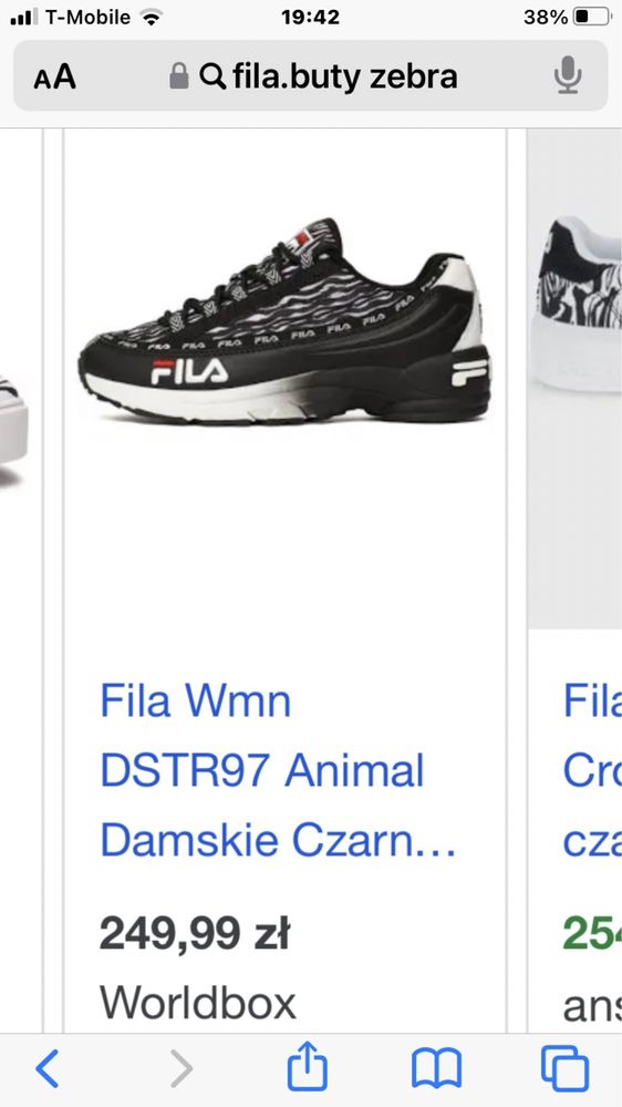 Buty Fila zebra r 38 stan idealny . Sneakersy sportowe