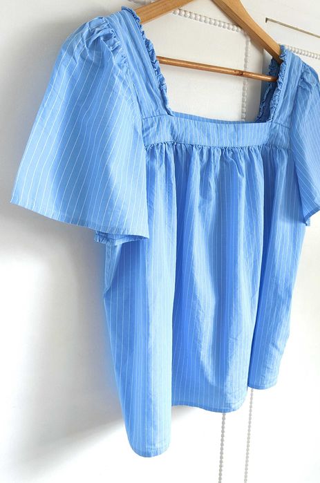 Niebieska bluzka w paski M 38 bawełna My Essential Wardrobe top prosta