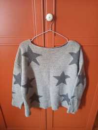 Sweter damski, wełniany, oversize'owy fason, r. M