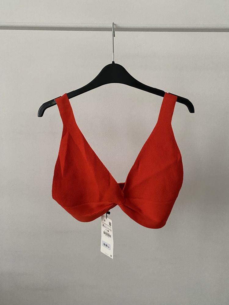 Bluzka crop top biustonosz na ramiączkach strój kąpielowy bikini