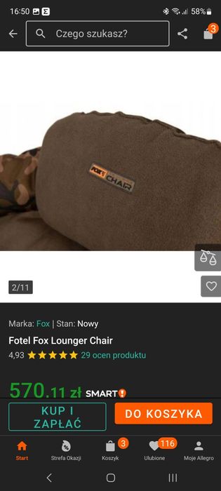 Sprzedam fotel wędkarski FOX