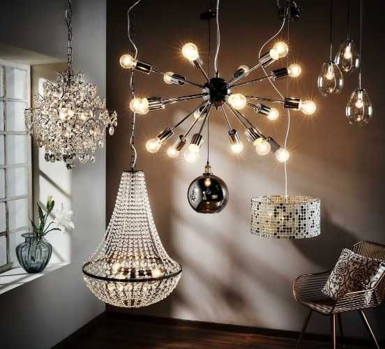 Lampa wisząca Theo chrom E27 Italux | Idealny żyrandol Leroy Merlin