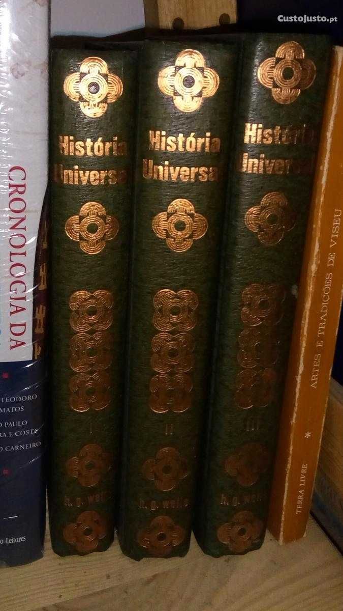 H. G. Wells - HISTÓRIA UNIVERSAL 3 volumes encadernados
