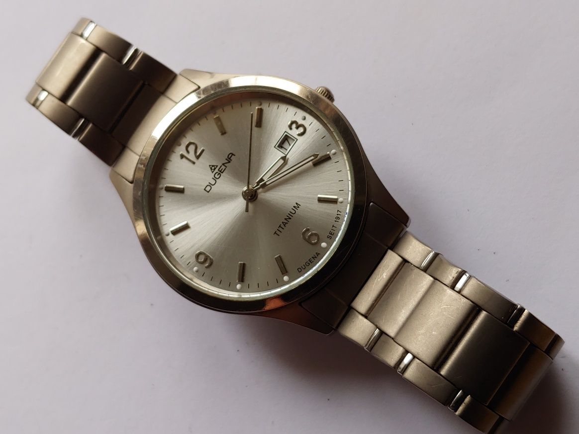 Zegarek Dugena Titanium .srebrny kolor.oryginalna bransoleta