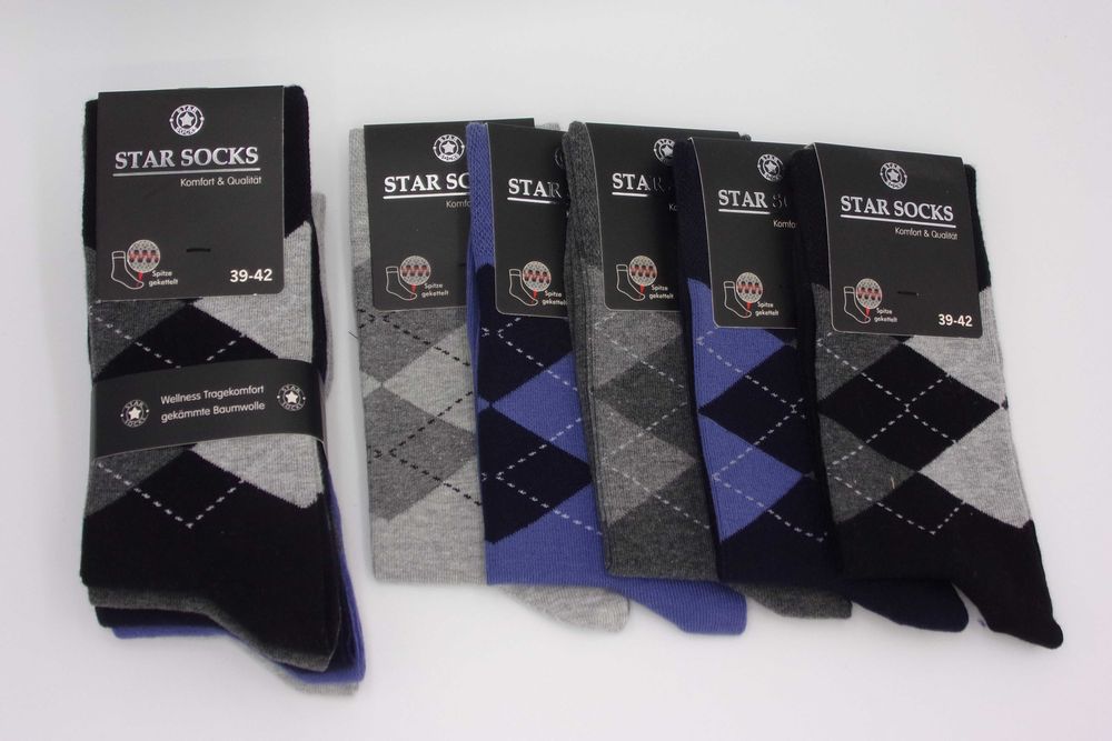 5x Skarpety bawełniane męskie, Caro 39/42 . Art 6535.