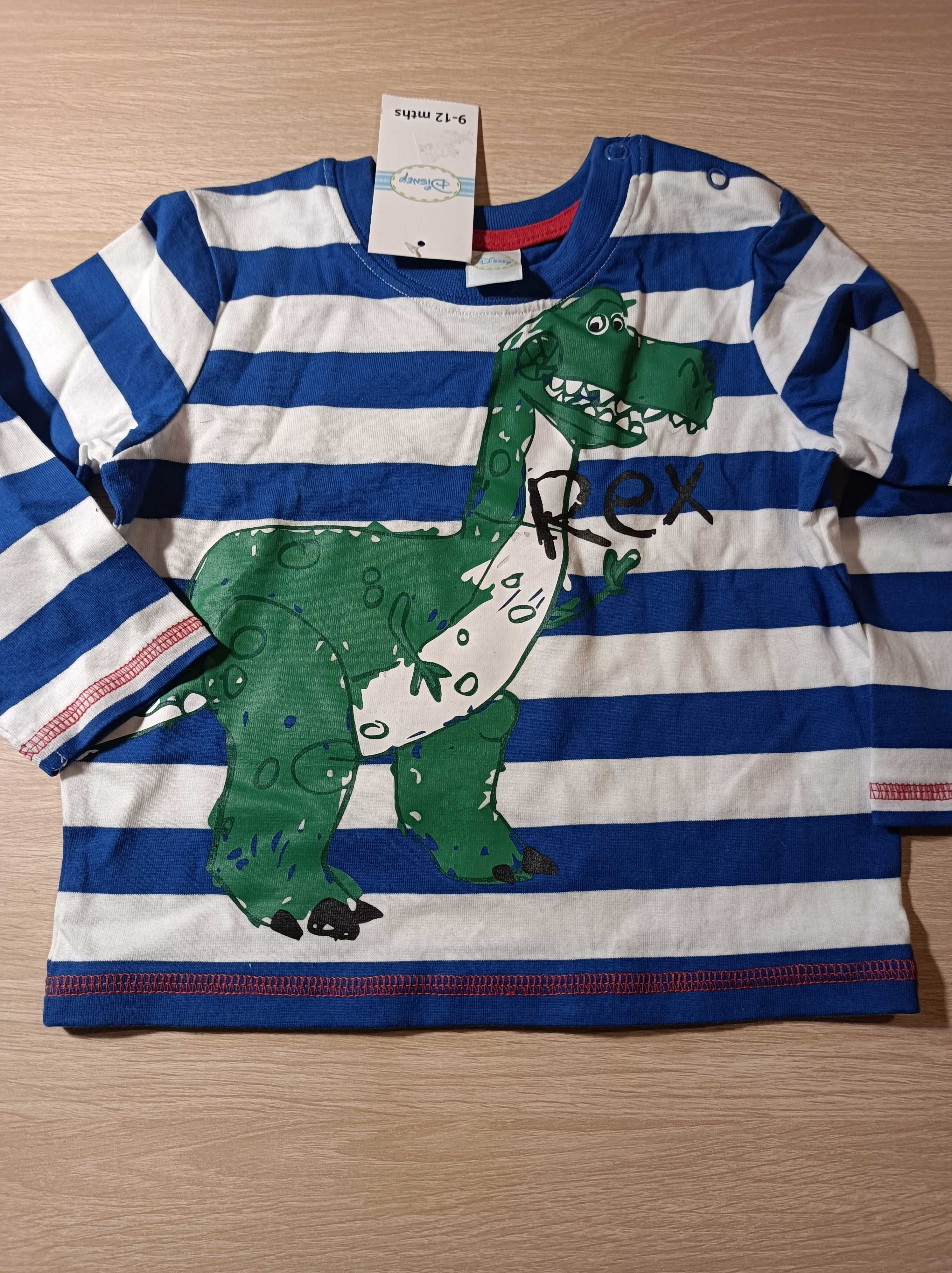 Disney bawełniana bluzeczka dla chłopca T-Rex 9-12 m - 80 cm  *NOWA