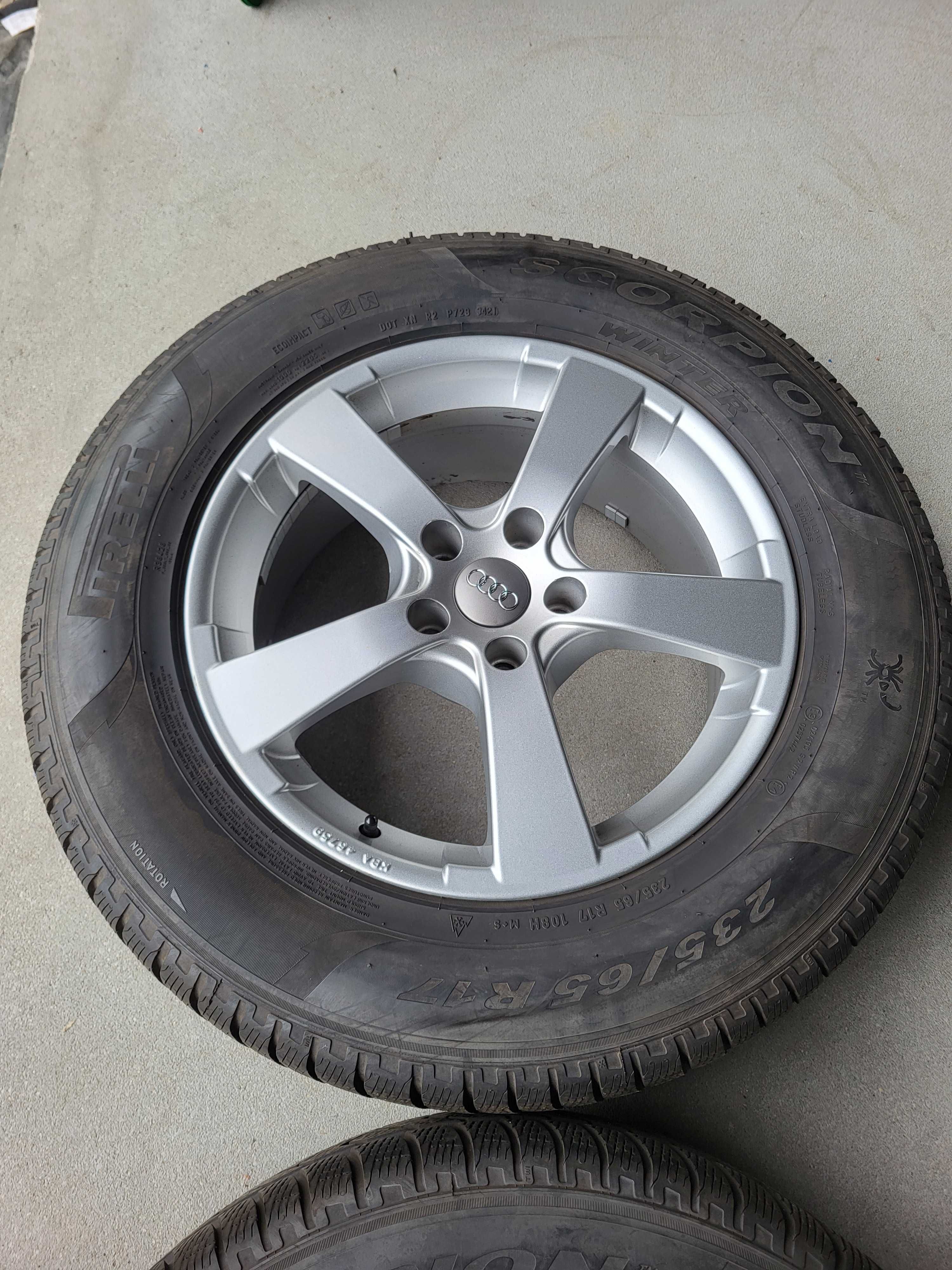 [K133] Koła zimowe 17 Cali 5x112 Pirelli 235/65/17 6mm Audi Q5 21r