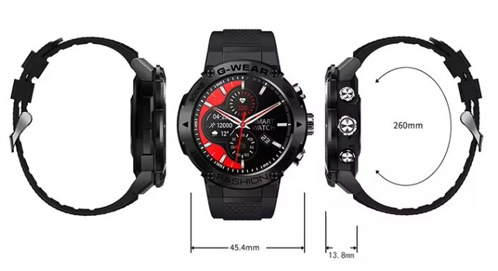 Zegarek Smartwatch Sportowy Rozmowy Męski Damski Polskie Menu Czarny