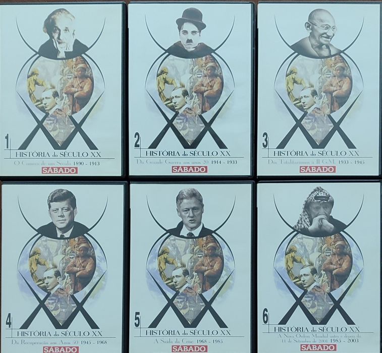 6 DVD da colecção HISTÓRIA DO SÉCULO XX (preço conj.)