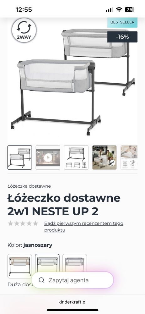 Łóżeczko dostawka Kinderkraft