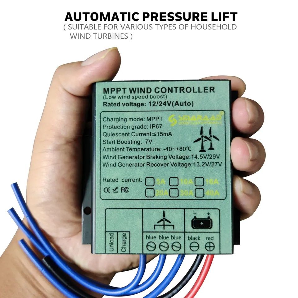 Controlador carga energia eólica 12/24v 1000w travão automático