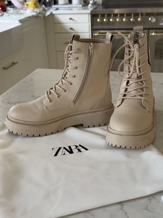 Zara wednesday botki wiosenne dziewczęce trzewiki 38 beżowe