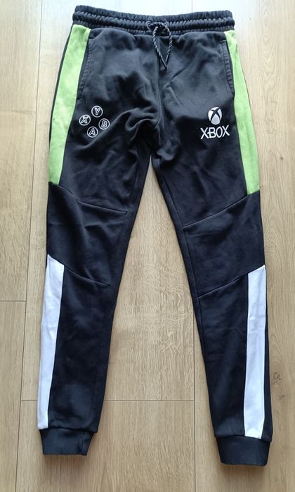 George Xbox spodnie dresowe joggery ocieplane zielony lampas 152/158