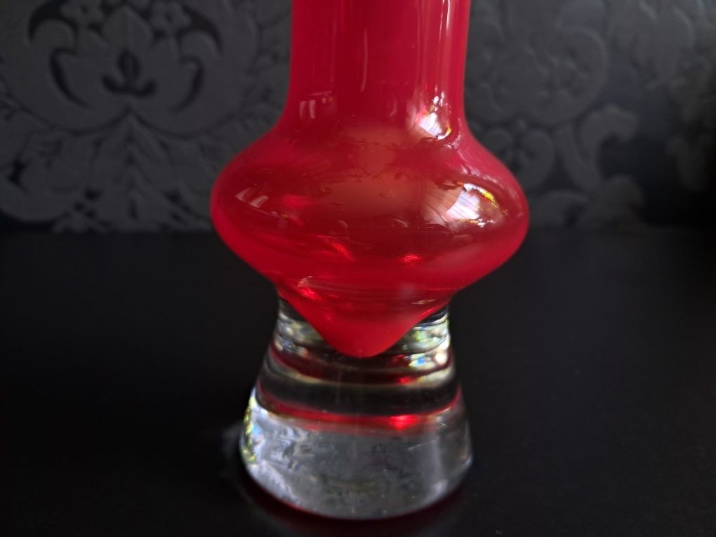 Wazon large Waterford samba czerwień stare szkło prl