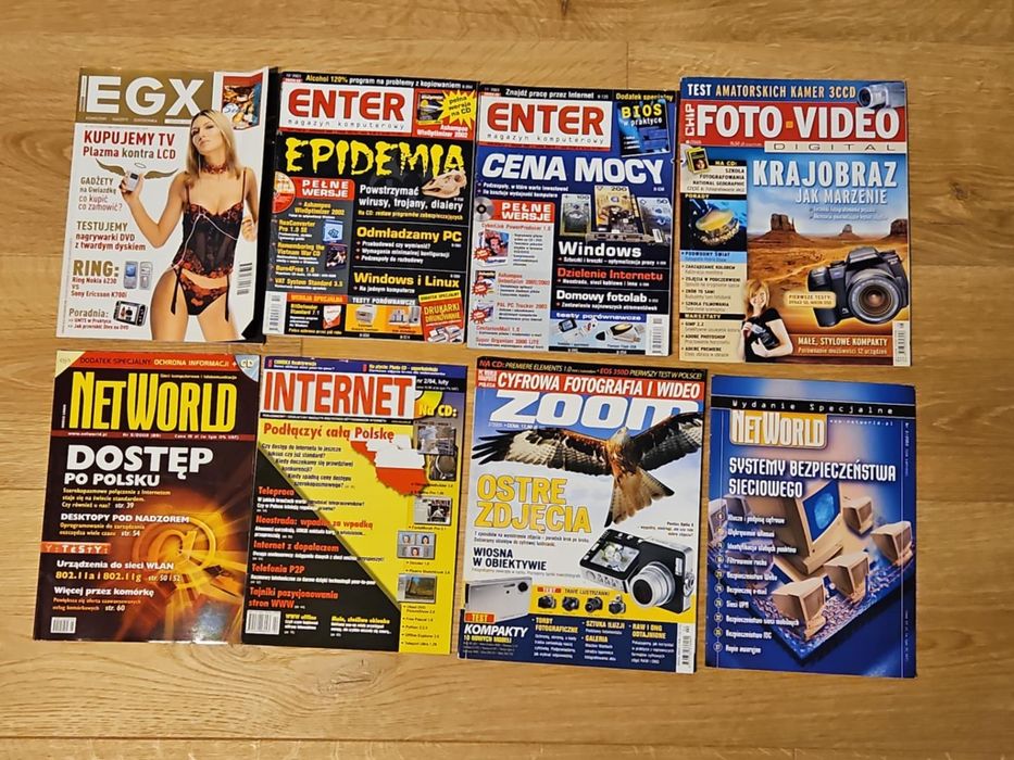 Zestaw magazynów komputerowych i technologicznych z początku XXI wieku