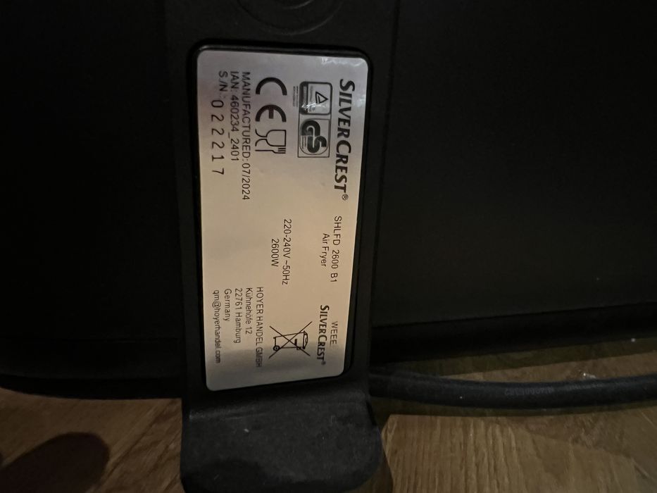 Airfryer dwukomorowy 2600W SilverCrest