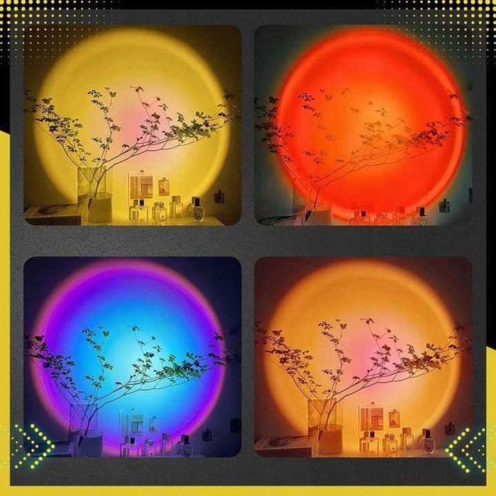 LAMPA ZACHÓD SŁOŃCA Lampka Sunset Lamp Projektor Wschód Słońce