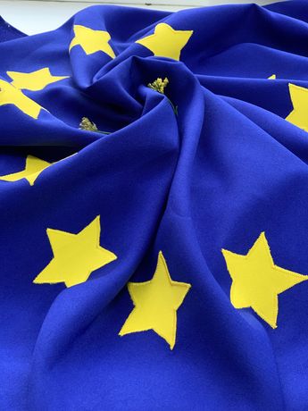 Прапор Євросоюзу односторонній. Прапор  ЄС з габардину 140*90см