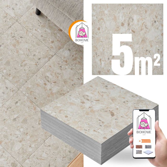 Płytki Winylowe Samoprzylepne 5m² BEŻOWE LASTRYKO Kamień Panele