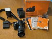 Sony A100 DSLR-A100, Alfa 100 kit + lampa HVL-F36AM