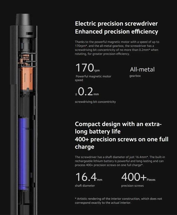 Xiaomi Mi Śrubokręt akumulatorowy Zestaw precyzyjnych wkrętaków