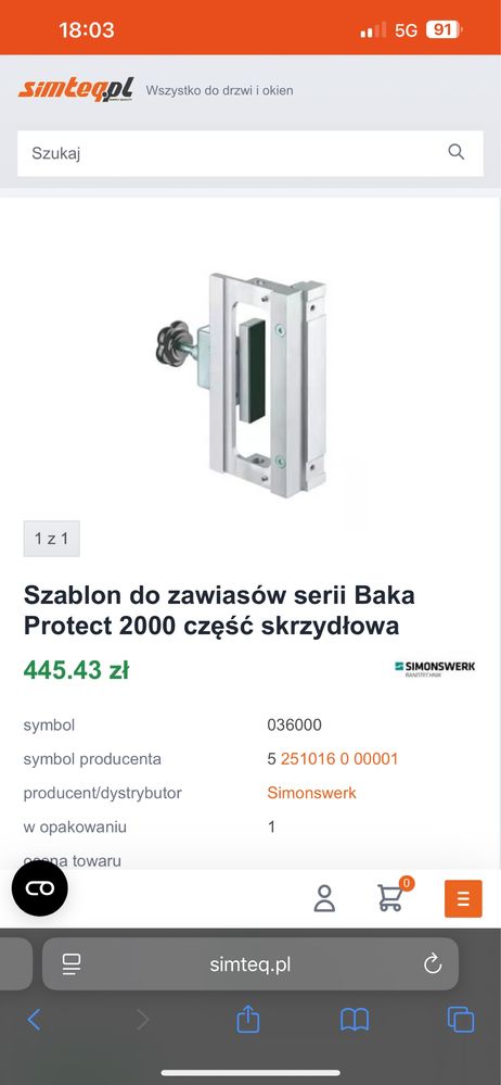 Szablon do frezarki simmonswerk baka protect 3d
