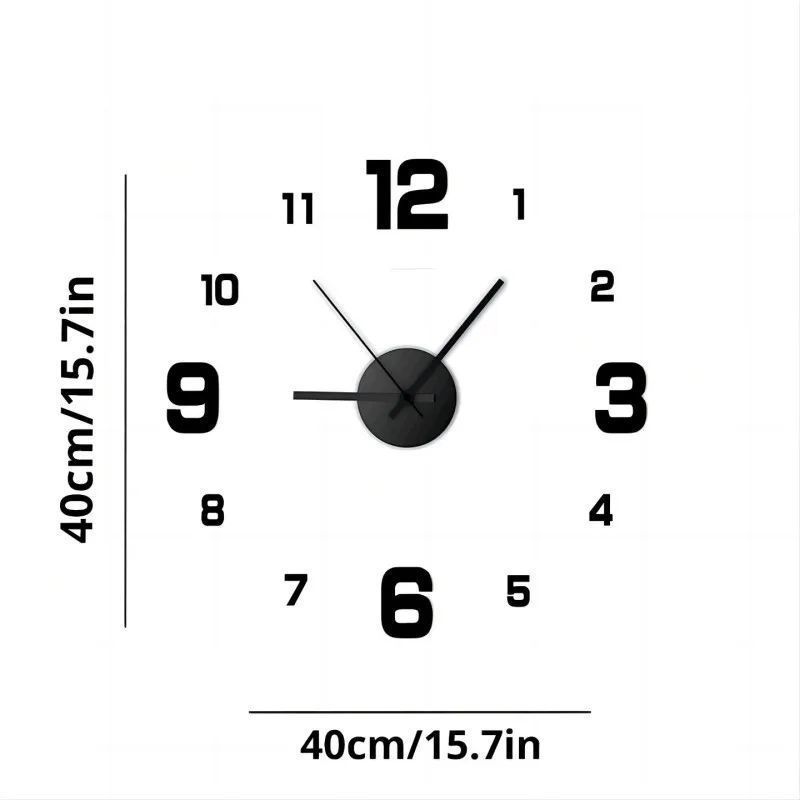 Bezramkowy zegar na ścianę diy 40 cm