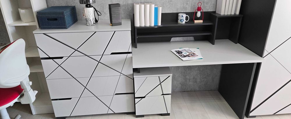 MEBLIK X Dark szafa komoda biurko box