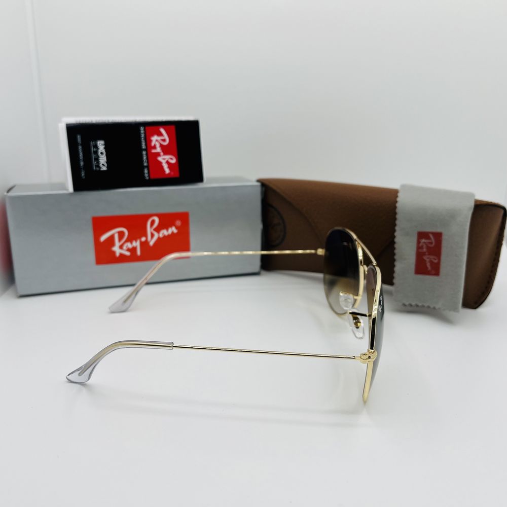 Солнцезащитные очки Ray Ban Aviator 3026 Gold-Brown Grade 62мм стекло