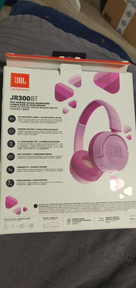 Słuchawki bezprzewodowe JBL jr300 junior dla dziecka bluetooth nauszne