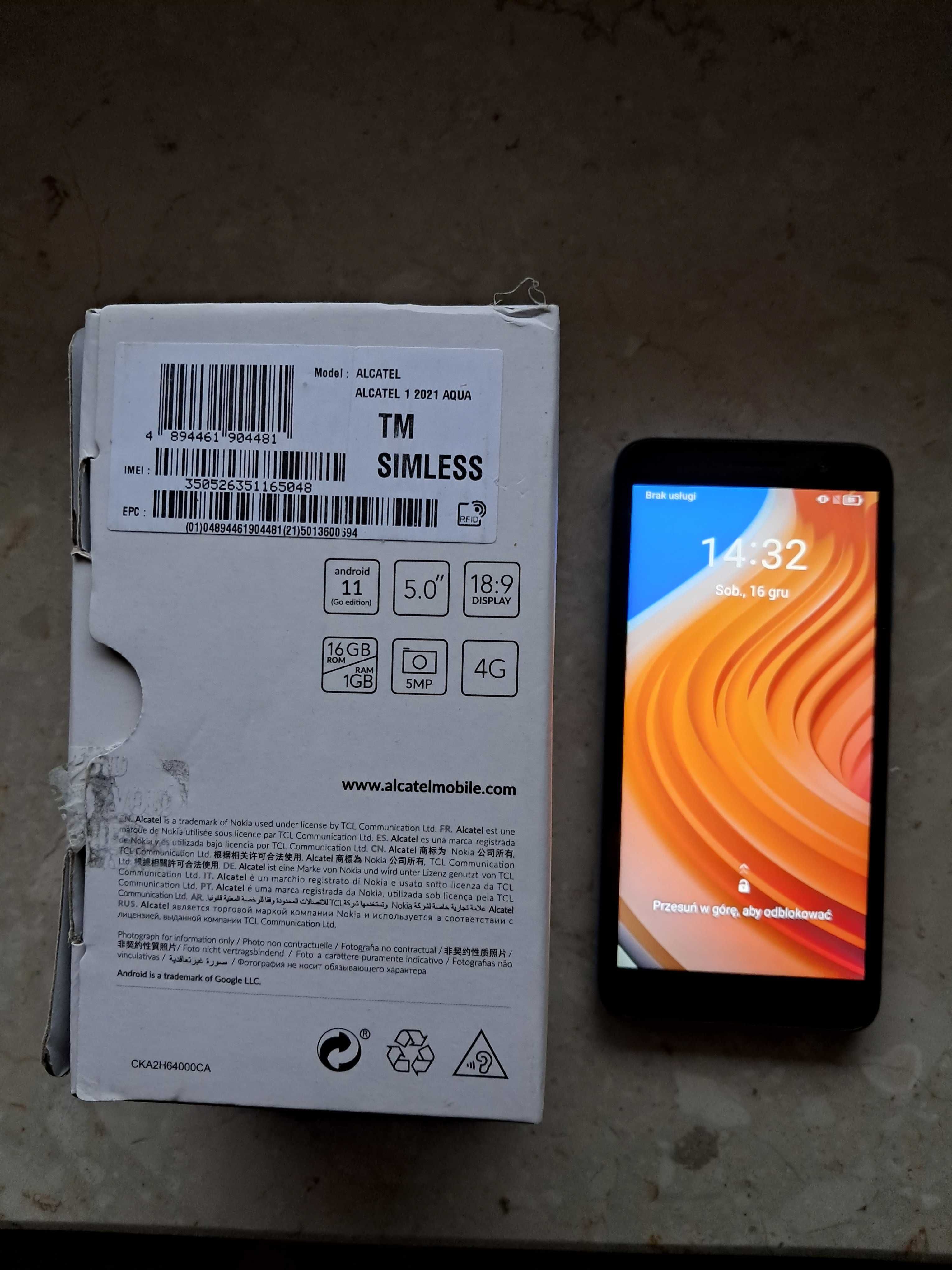 Smartfon Alcatel 1 4G LTE Android 11