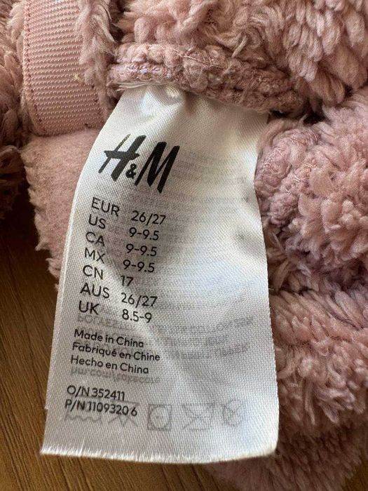 Дитячі теплі тапочки для дівчинки H&M 16-16.5 см