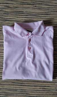 Polówka różowa koszula męska z krótkim rękawem